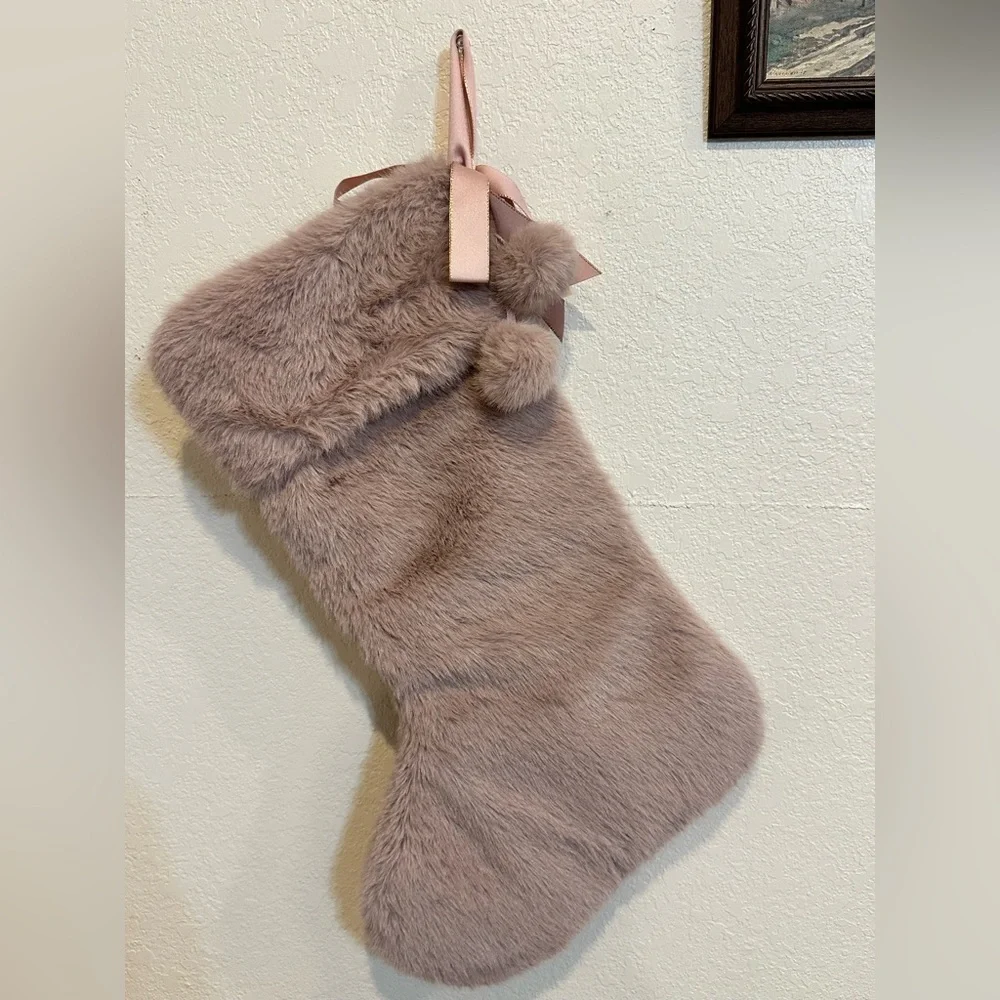 Victoria's Secret Pink Faux Fur Stocking